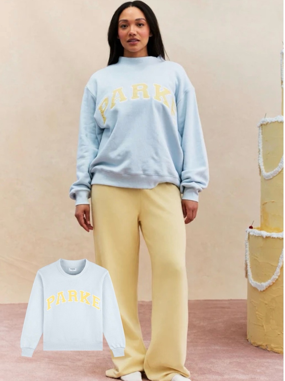 PARKE Varsity Heritage Mockneck in Blue & Yellow